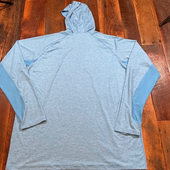 Men’s Performance Long Sleeve Hoodie UPF 50+ Sun Protection 2XL Blue - Picture 2 of 4